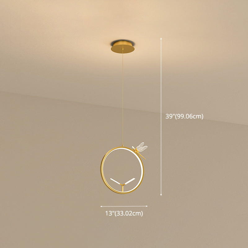 Modern LED Hanging Ceiling Light Metal 1-Light Circle Ceiling Pendant Light