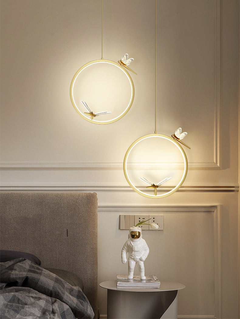 Modern LED Hanging Ceiling Light Metal 1-Light Circle Ceiling Pendant Light