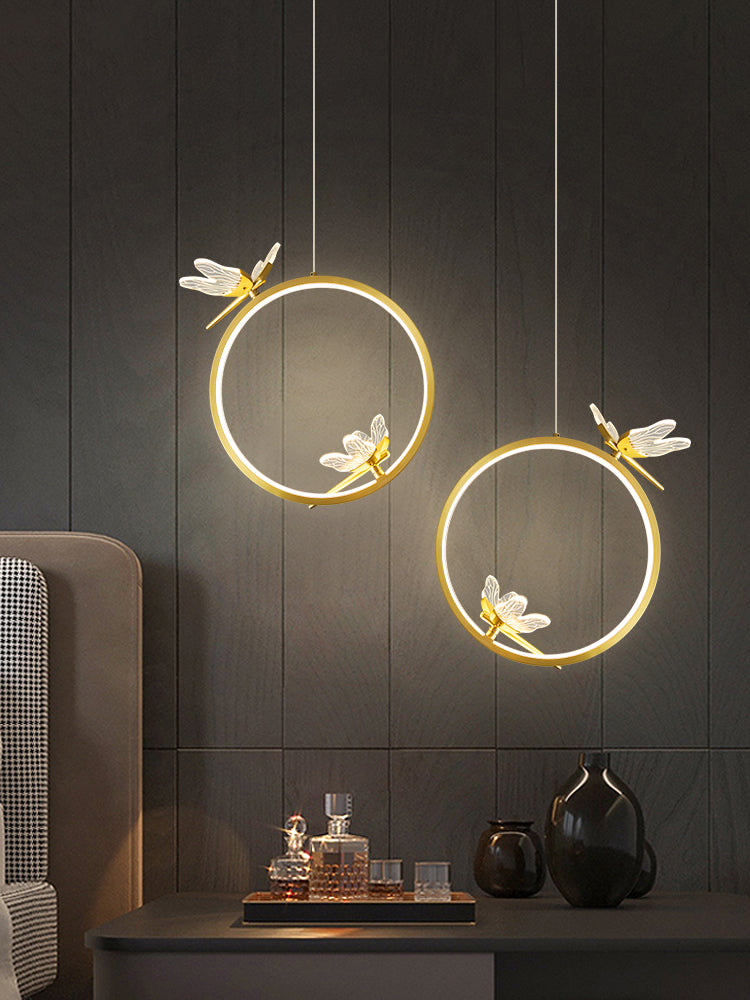 Modern LED Hanging Ceiling Light Metal 1-Light Circle Ceiling Pendant Light