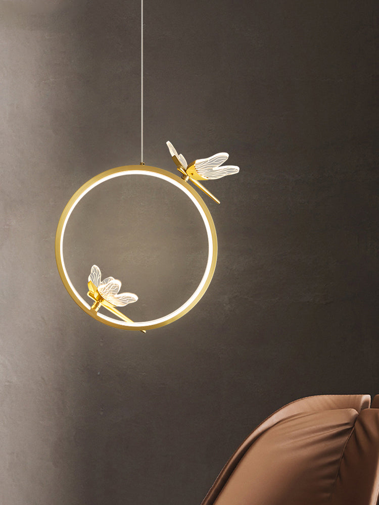 Modern LED Hanging Ceiling Light Metal 1-Light Circle Ceiling Pendant Light