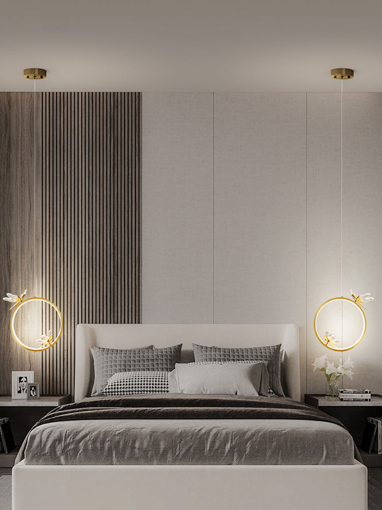 Modern LED Hanging Ceiling Light Metal 1-Light Circle Ceiling Pendant Light