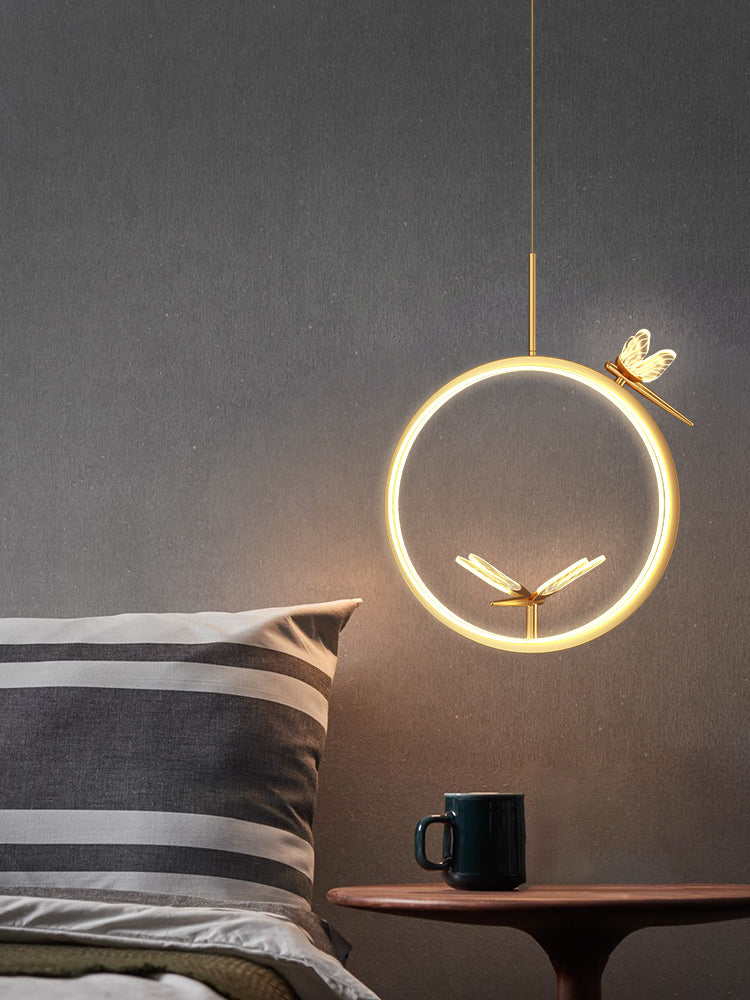 Modern LED Hanging Ceiling Light Metal 1-Light Circle Ceiling Pendant Light