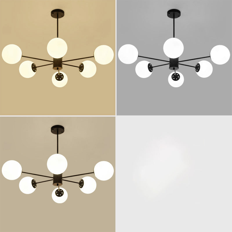 Lampada lampadina a globo Illuminazione a sospensione moderna in vetro bianco per il ristorante