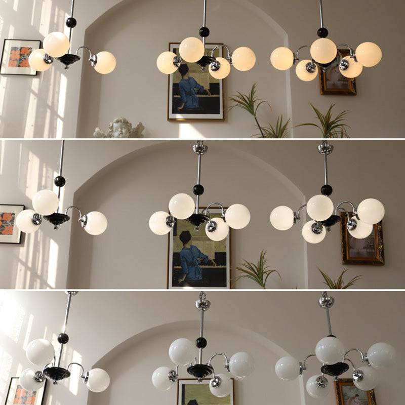 Lampada lampadina a globo Illuminazione a sospensione moderna in vetro bianco per il ristorante