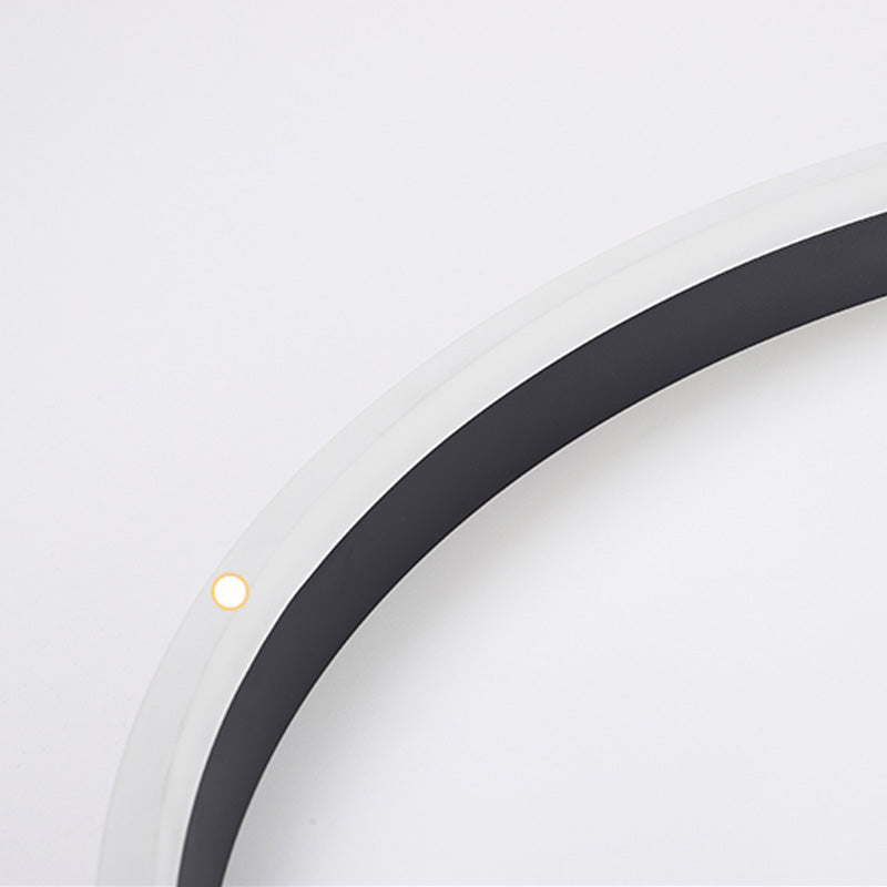 Lámpara de techo de montaje empotrado con anillo circular único y moderno con pantalla acrílica para dormitorio