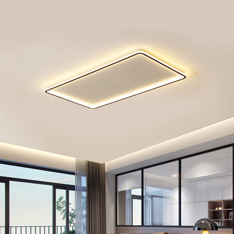 Rectangular Flush Mount Ceiling Light with Acrylic Shade for Living Room
