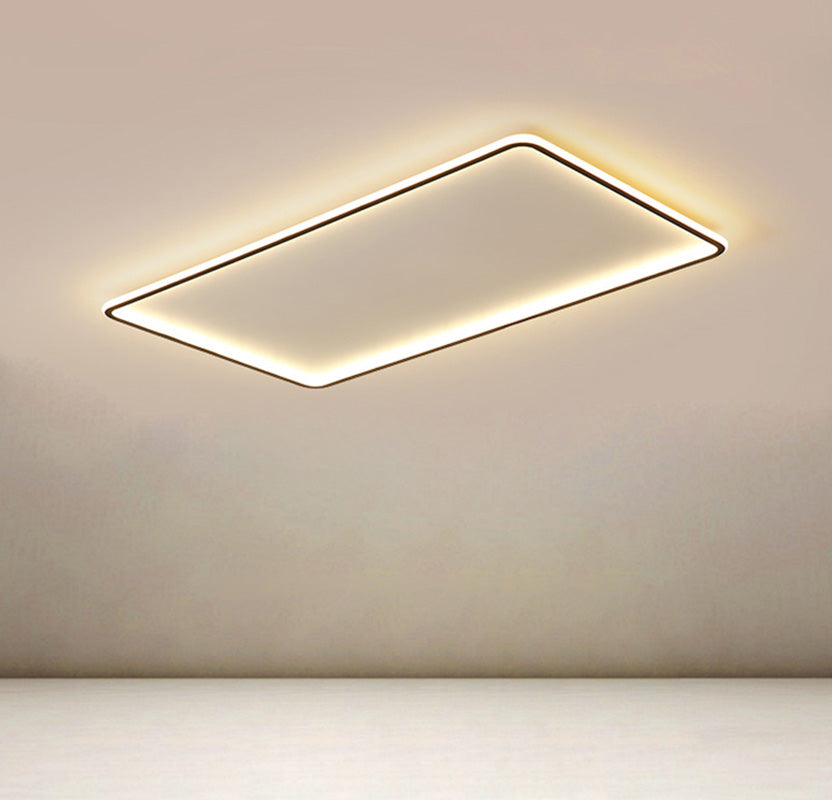 Rectangular Flush Mount Ceiling Light with Acrylic Shade for Living Room