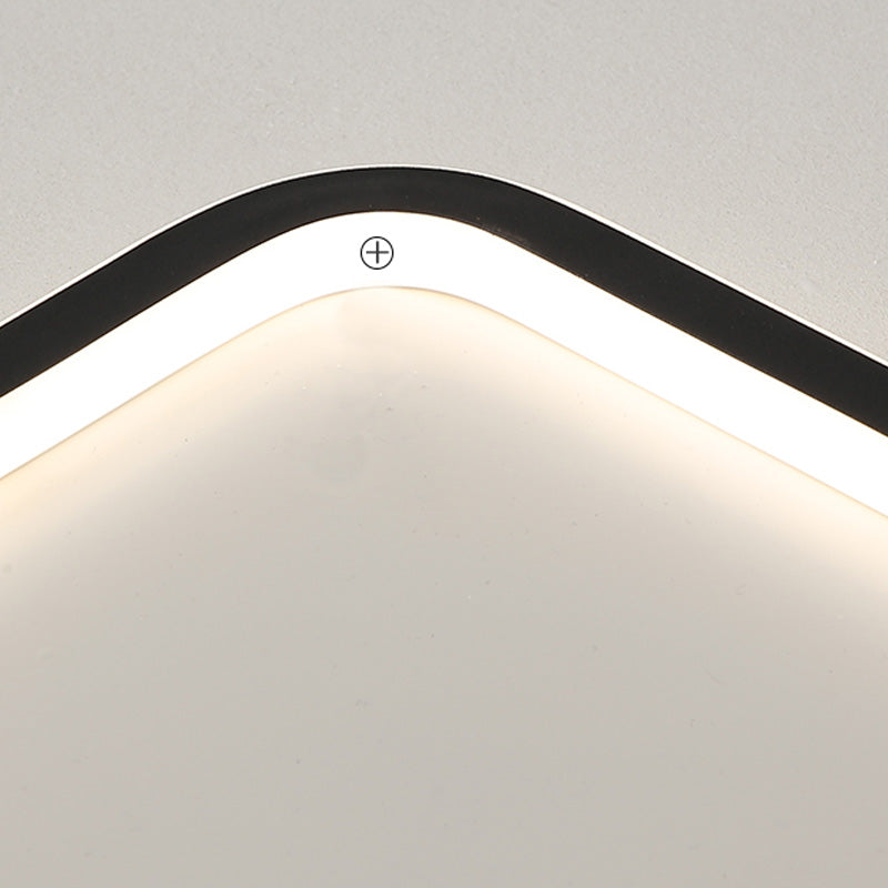 Rectangular Flush Mount Ceiling Light with Acrylic Shade for Living Room