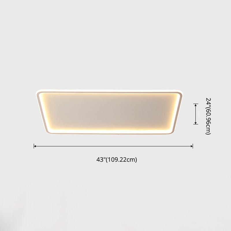 Rectangular Flush Mount Ceiling Light with Acrylic Shade for Living Room