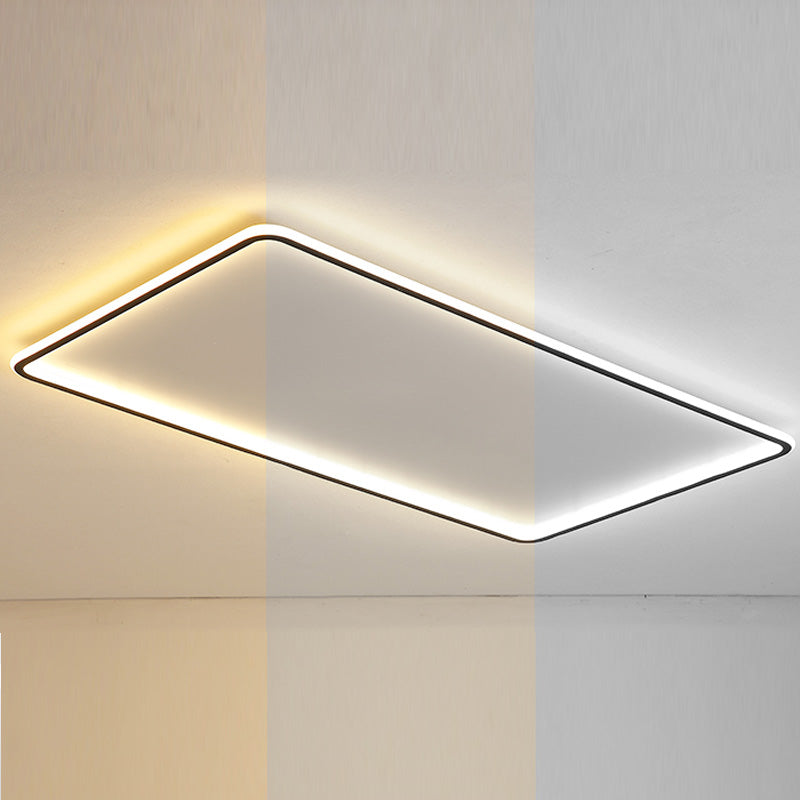 Rectangular Flush Mount Ceiling Light with Acrylic Shade for Living Room