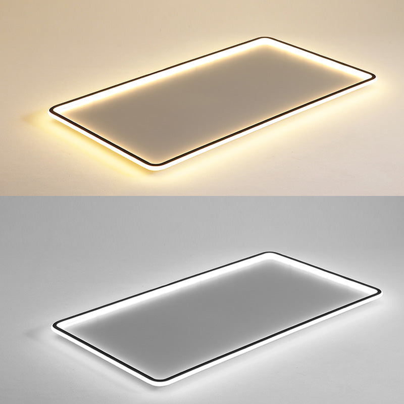 Rectangular Flush Mount Ceiling Light with Acrylic Shade for Living Room