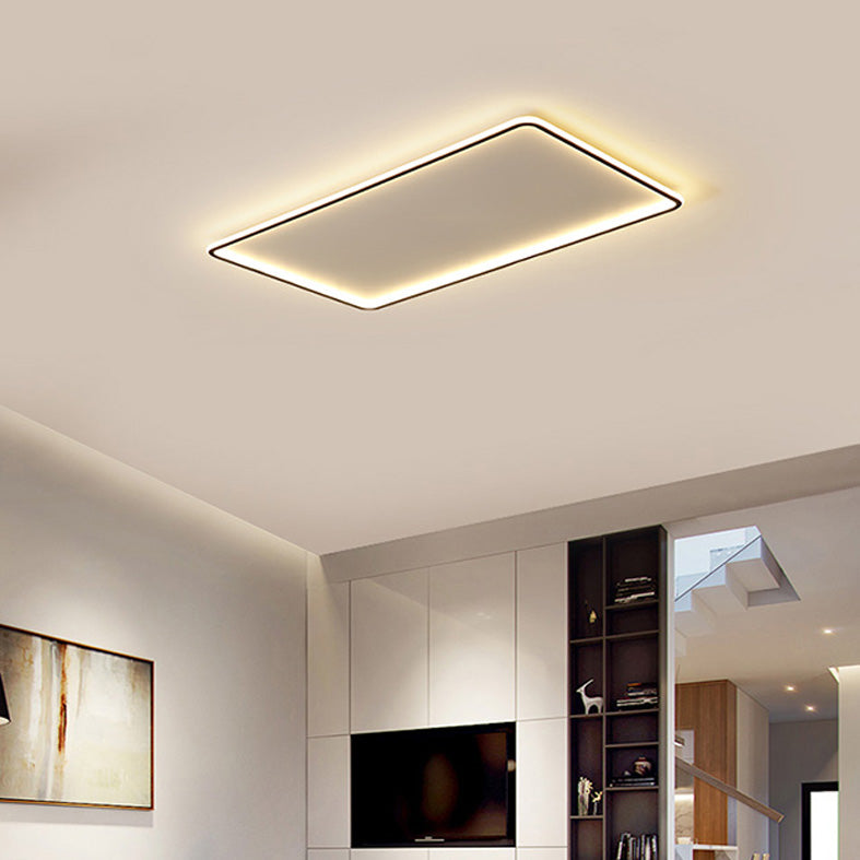 Rectangular Flush Mount Ceiling Light with Acrylic Shade for Living Room