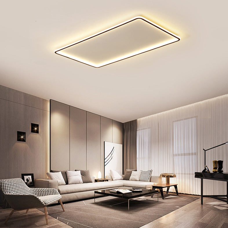 Rectangular Flush Mount Ceiling Light with Acrylic Shade for Living Room