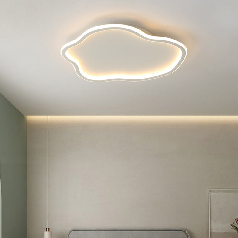 Unique Shaped LED Flush Mount Ceiling Light Fixture with Acrylic Shade for Living Room