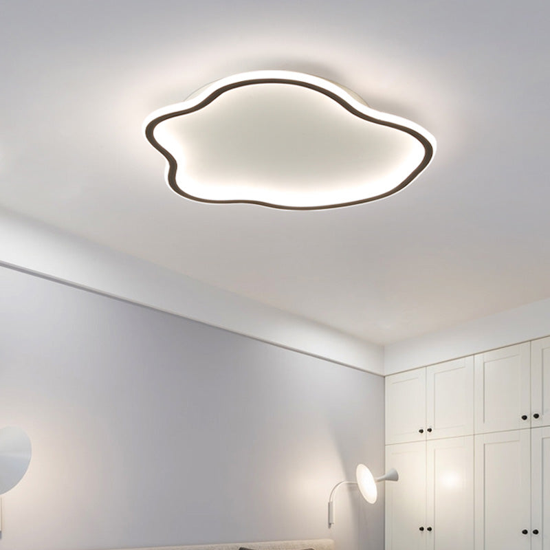 Unique Shaped LED Flush Mount Ceiling Light Fixture with Acrylic Shade for Living Room
