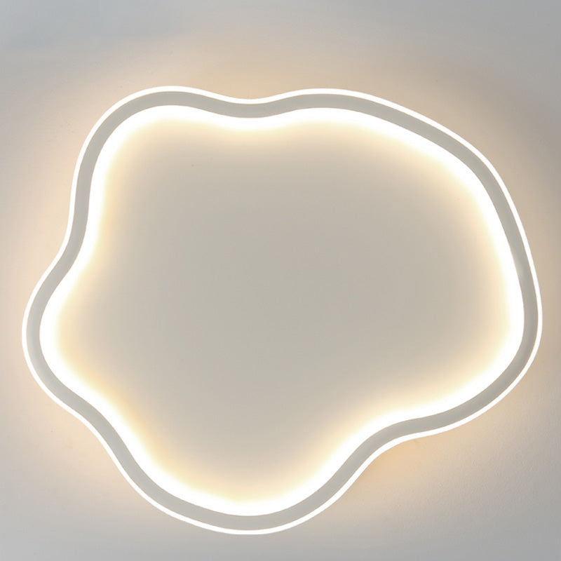 Unique Shaped LED Flush Mount Ceiling Light Fixture with Acrylic Shade for Living Room