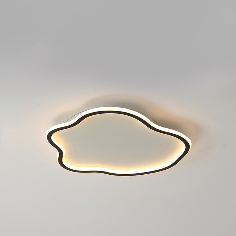 Unique Shaped LED Flush Mount Ceiling Light Fixture with Acrylic Shade for Living Room