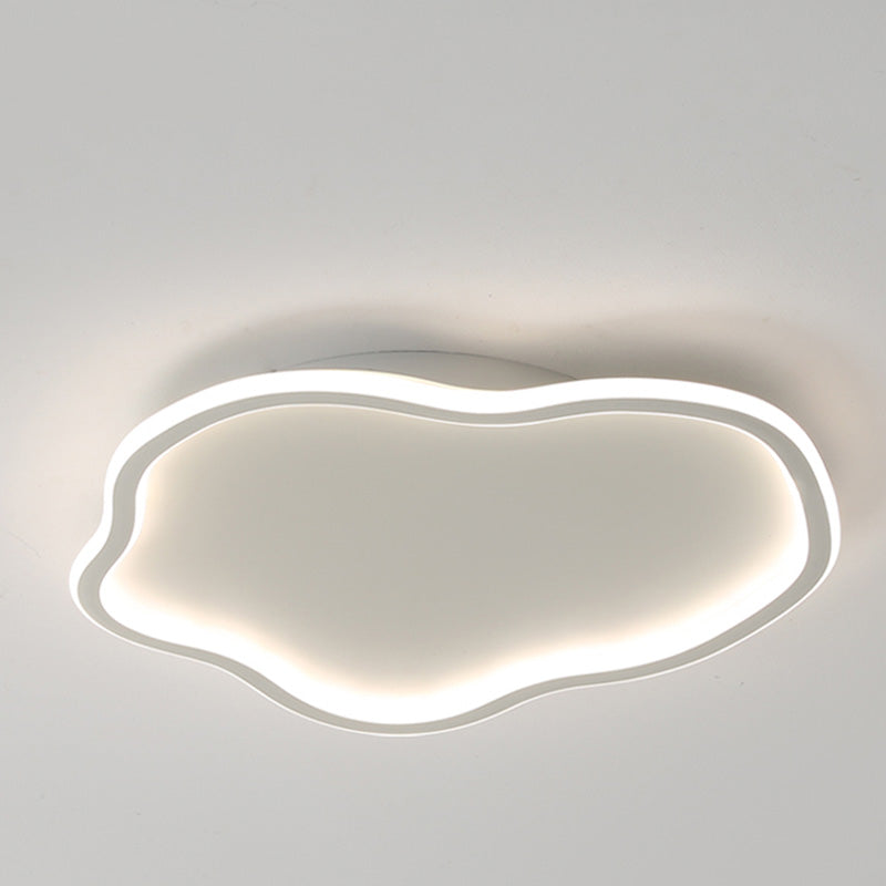Unique Shaped LED Flush Mount Ceiling Light Fixture with Acrylic Shade for Living Room