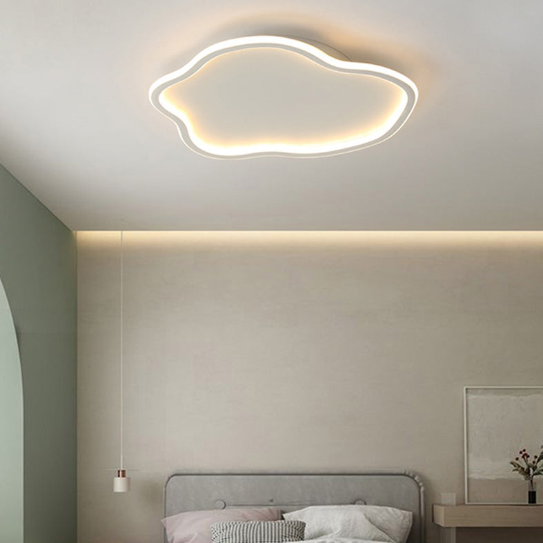 Unique Shaped LED Flush Mount Ceiling Light Fixture with Acrylic Shade for Living Room