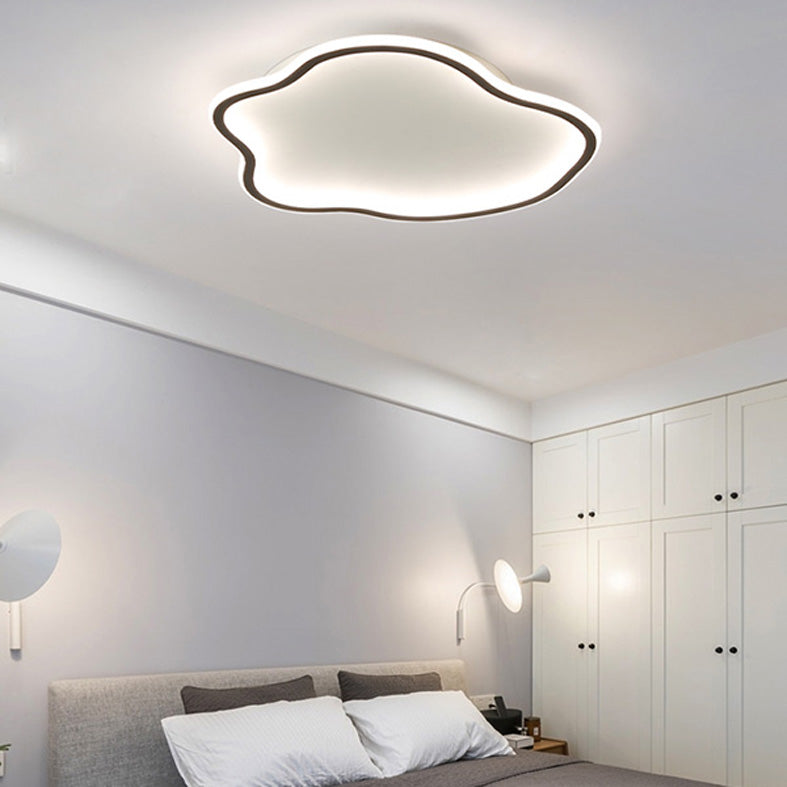 Unique Shaped LED Flush Mount Ceiling Light Fixture with Acrylic Shade for Living Room