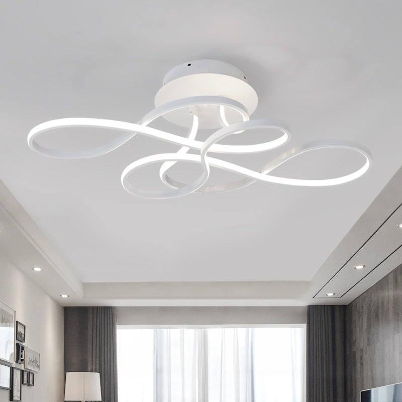Moderne, halbbündig montierte LED-Deckenleuchte „Spring“ für Wohnzimmer und Schlafzimmer