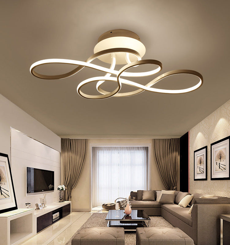 Moderne, halbbündig montierte LED-Deckenleuchte „Spring“ für Wohnzimmer und Schlafzimmer