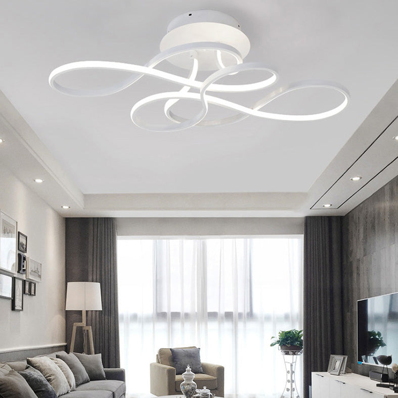 Moderne, halbbündig montierte LED-Deckenleuchte „Spring“ für Wohnzimmer und Schlafzimmer