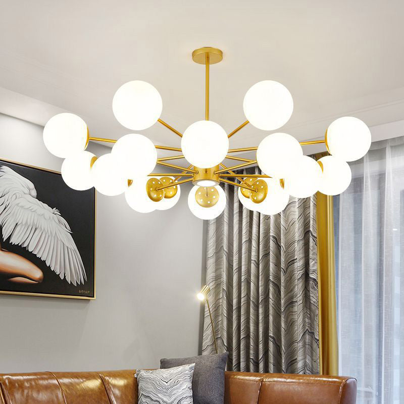 Lampada lampadina a globo Illuminazione a sospensione moderna in vetro bianco per il ristorante