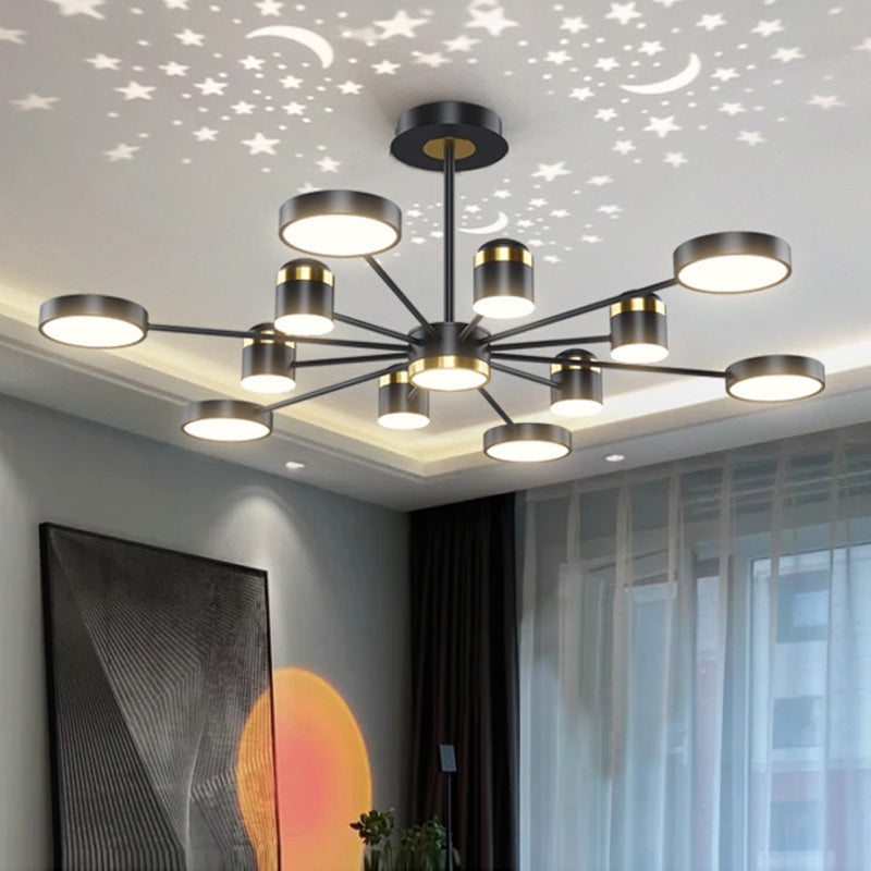 Moderno lampadario in metallo leggero a led aderente ciondolo a soffitto acrilico per soggiorno sala da pranzo
