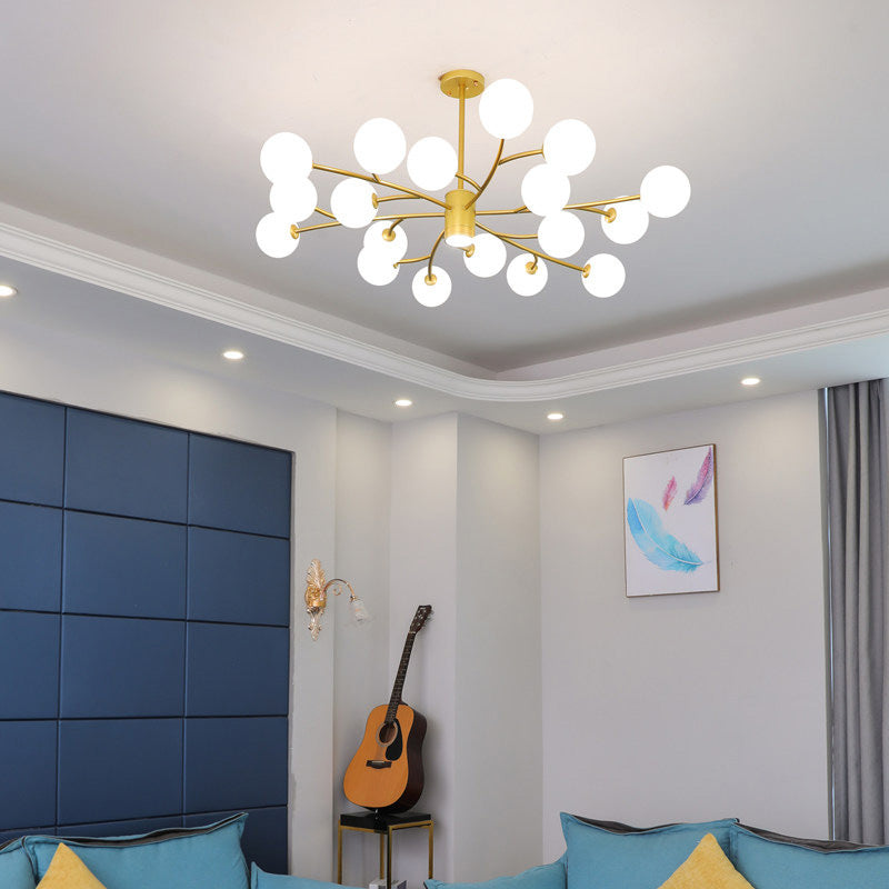 Lampada lampadina a globo Illuminazione a sospensione moderna in vetro bianco per il ristorante