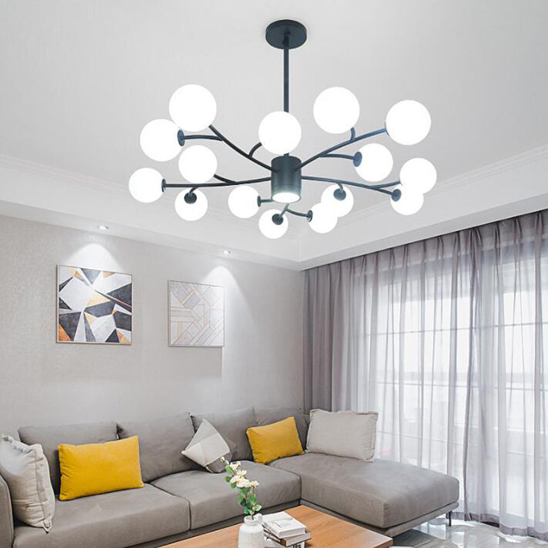 Lampada lampadina a globo Illuminazione a sospensione moderna in vetro bianco per il ristorante