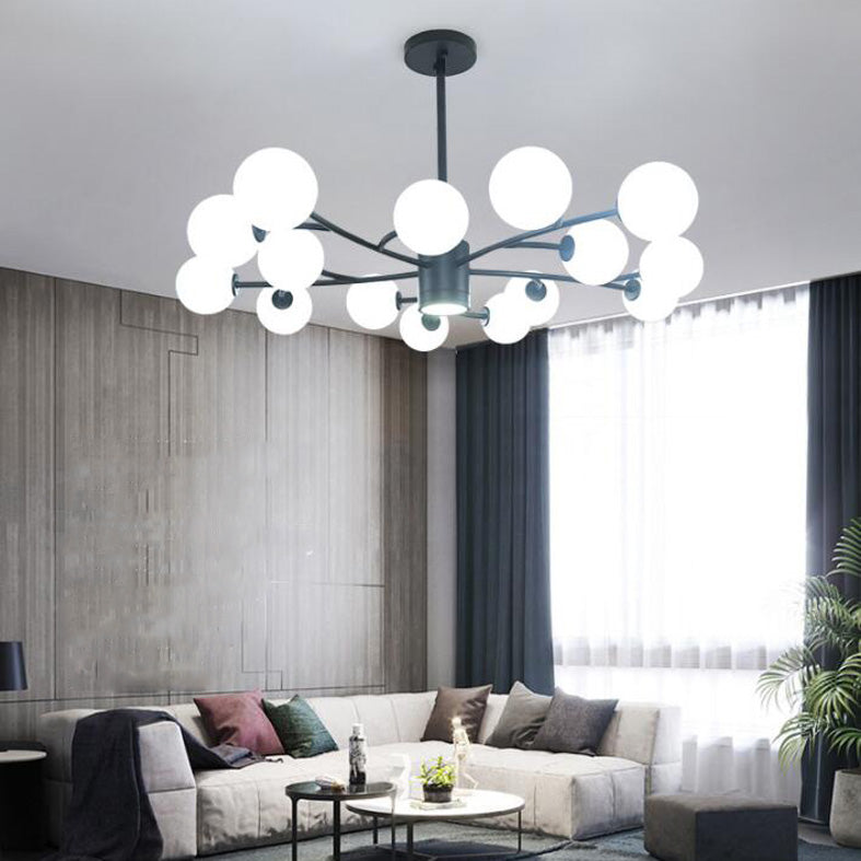 Lampada lampadina a globo Illuminazione a sospensione moderna in vetro bianco per il ristorante