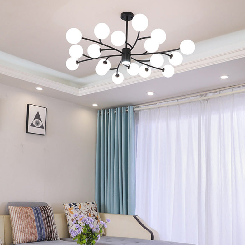 Lampada lampadina a globo Illuminazione a sospensione moderna in vetro bianco per il ristorante