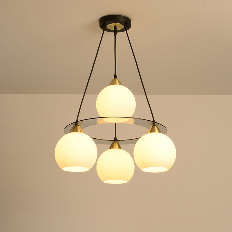 Lampada lampadina a globo Illuminazione a sospensione moderna in vetro bianco per il ristorante