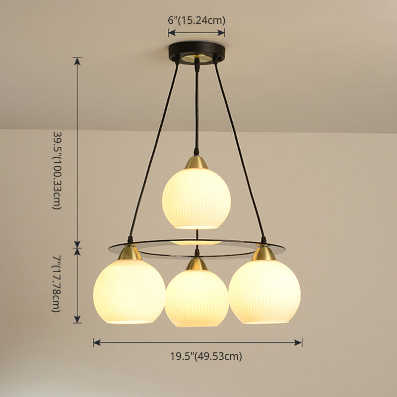 Lampada lampadina a globo Illuminazione a sospensione moderna in vetro bianco per il ristorante