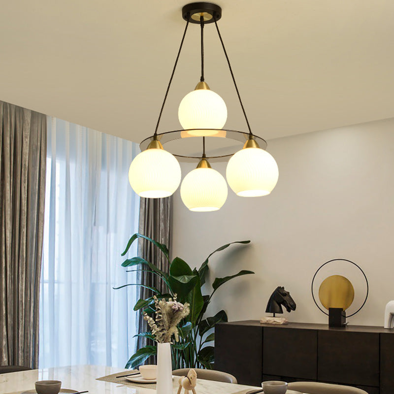 Lampada lampadina a globo Illuminazione a sospensione moderna in vetro bianco per il ristorante