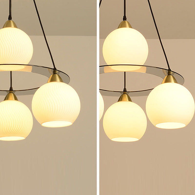 Lampada lampadina a globo Illuminazione a sospensione moderna in vetro bianco per il ristorante