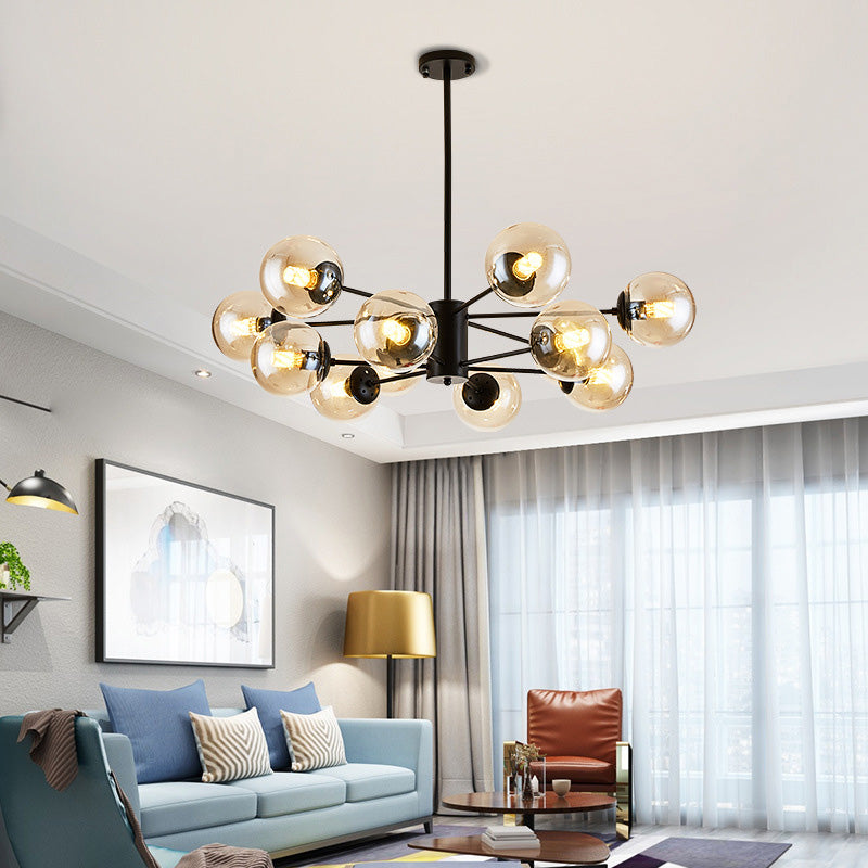 Globe Chandelier Light Fixture Modern Glass Pendant Lighting for Restaurant