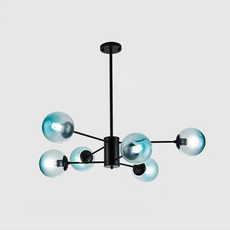 Globe Chandelier Light Fixture Modern Glass Pendant Lighting for Restaurant