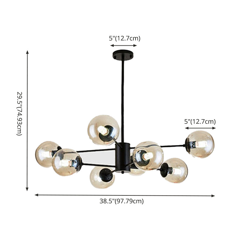 Globe Chandelier Light Fixture Modern Glass Pendant Lighting for Restaurant