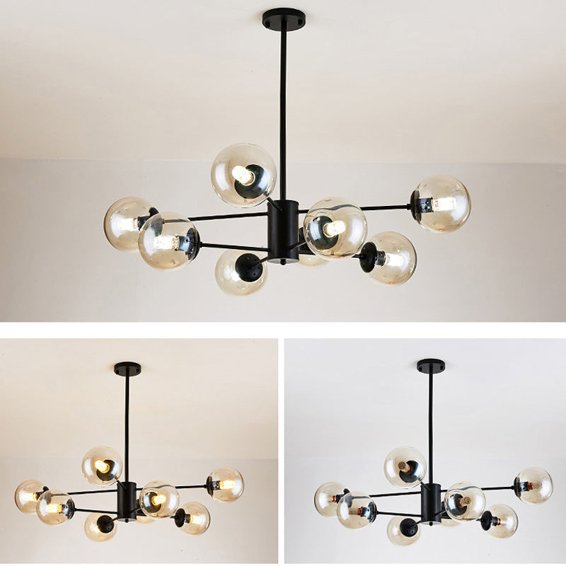 Globe Chandelier Light Fixture Modern Glass Pendant Lighting for Restaurant