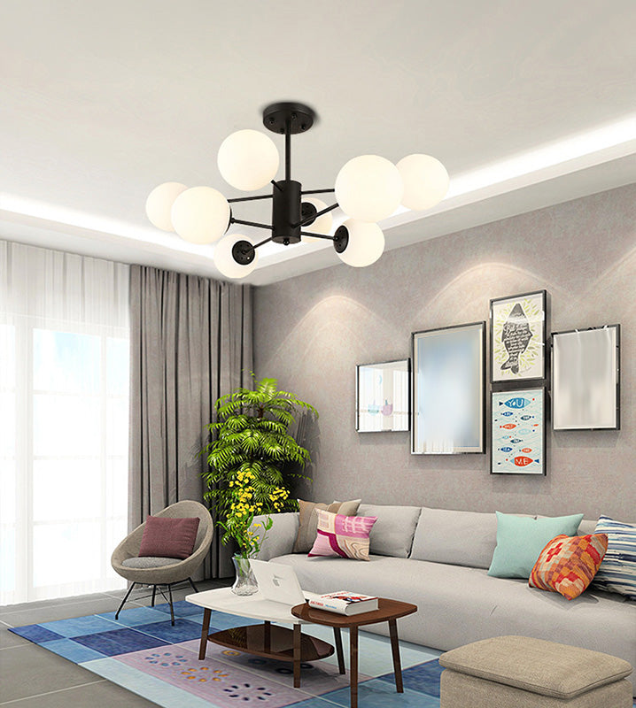 Globe Chandelier Light Fixture Modern Glass Pendant Lighting for Restaurant