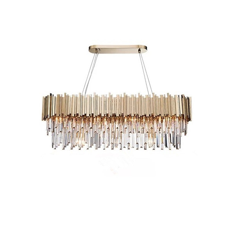 Crystal Pendant Light in Gold Postmodern Chandelier Light Fixture for Living Room Hotels