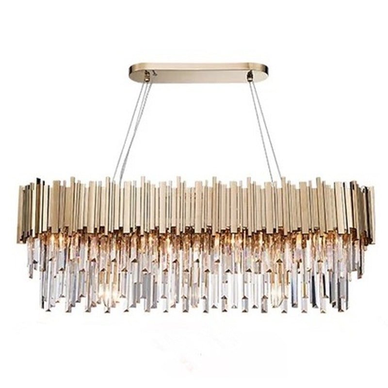 Crystal Pendant Light in Gold Postmodern Chandelier Light Fixture for Living Room Hotels