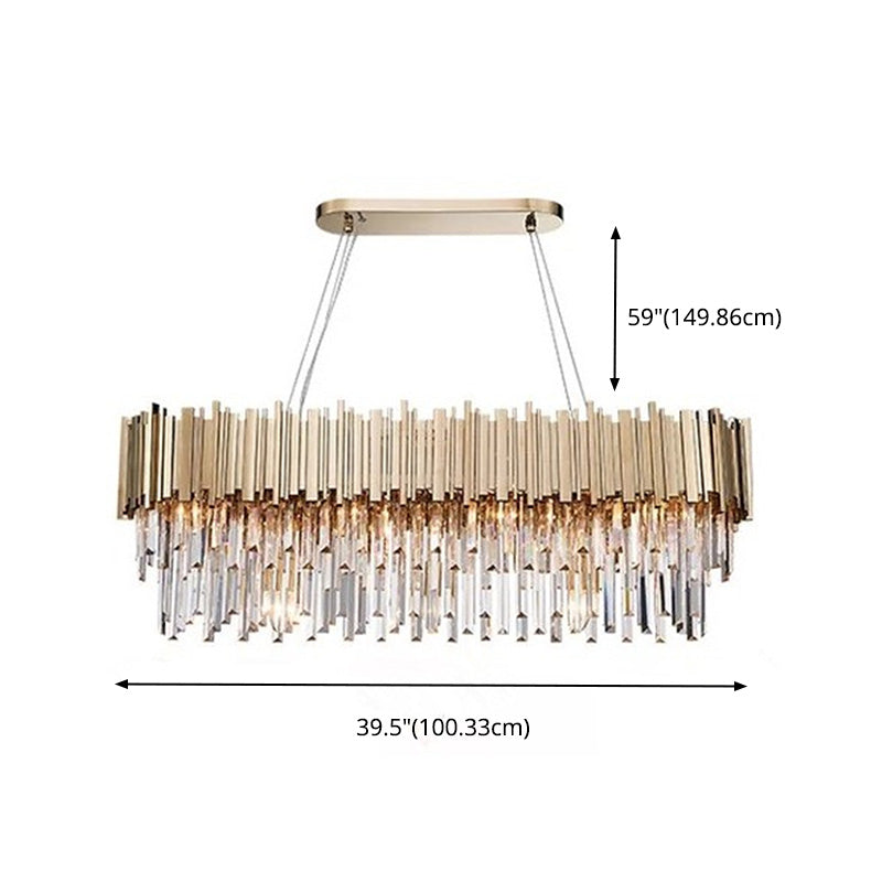 Crystal Pendant Light in Gold Postmodern Chandelier Light Fixture for Living Room Hotels