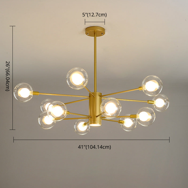 Globe Chandelier Light Fixture Modern Glass Pendant Lighting for Restaurant