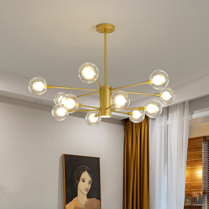 Globe Chandelier Light Fixture Modern Glass Pendant Lighting for Restaurant