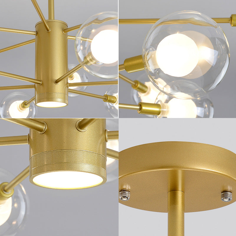 Globe Chandelier Light Fixture Modern Glass Pendant Lighting for Restaurant