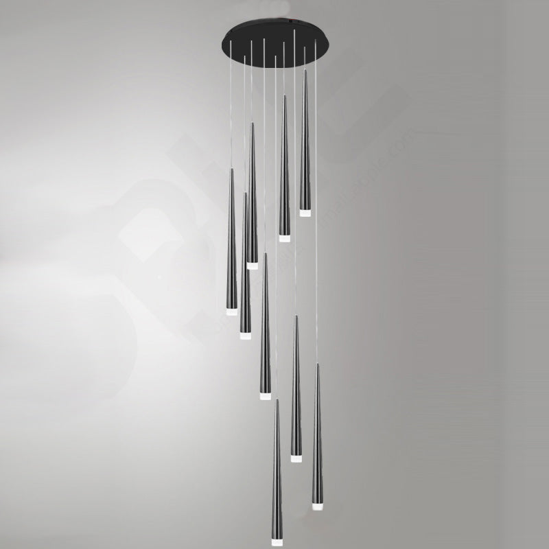 Stairs Pendant Light Fixture Metal Line Shape Modern Style Multiple Hanging Light