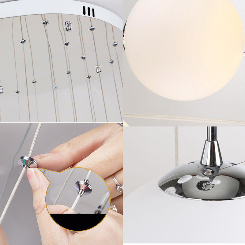 Modern Ball Pendant Glass 10 Heads Multiple Hanging Ceiling Light for Spiral Stair